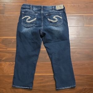 Silver Jeans, Suki Dark Blue Cropped Women's Jeans Sz 14/22.5